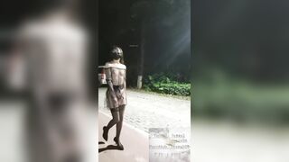 【绝版收藏】最近火爆推特人气露出女神FSS『冯珊珊』高价会员私拍流出 情趣黑丝套装午夜户外露出 高清1080P版